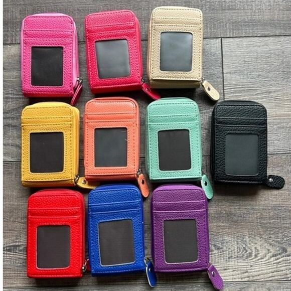 Accordion Style Card ID Wallet Dark Pink - Picture 2 of 3